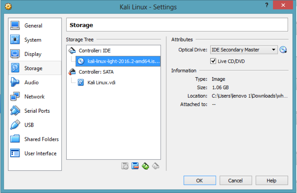 How does WHONIX make Kali Linux Anonymous & How to prevent it?, Storage, Kali ISO image